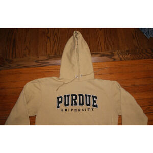 Purdue Boilermakers Champion Yellow Gold Large Hoodie Sweatshirt *Stains*